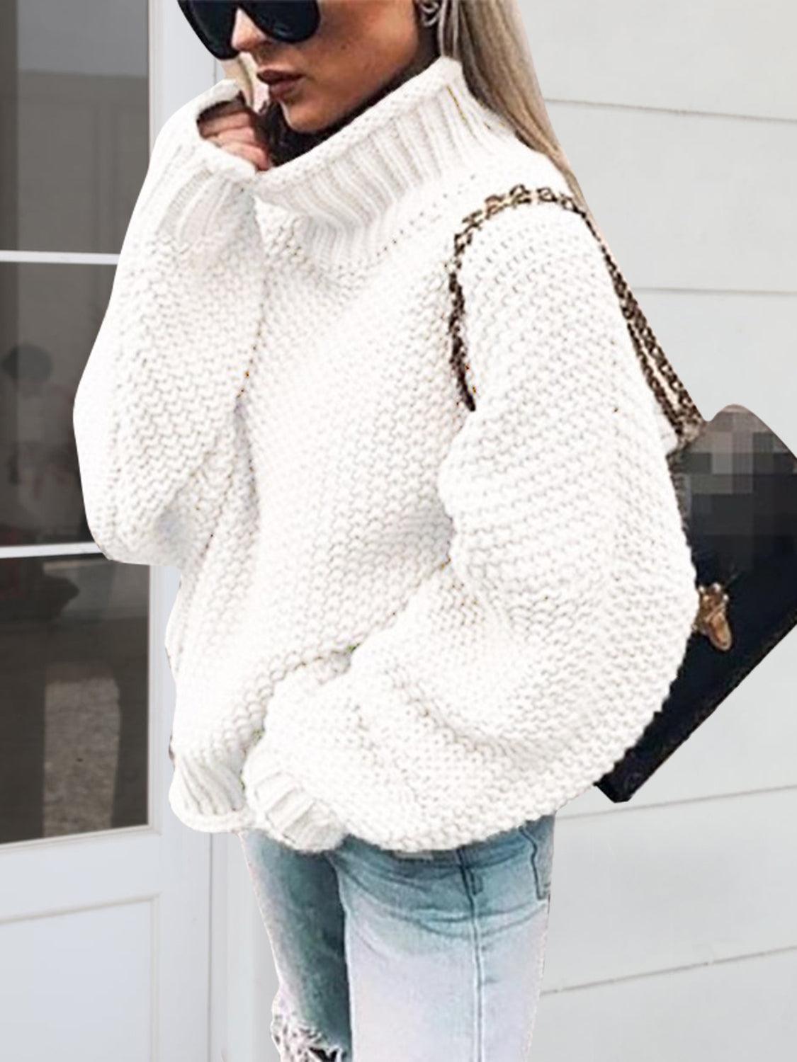 Turtleneck Long Sleeve Sweater | Trendy & Cozy Knitwear for Women - Modestly Vogue 