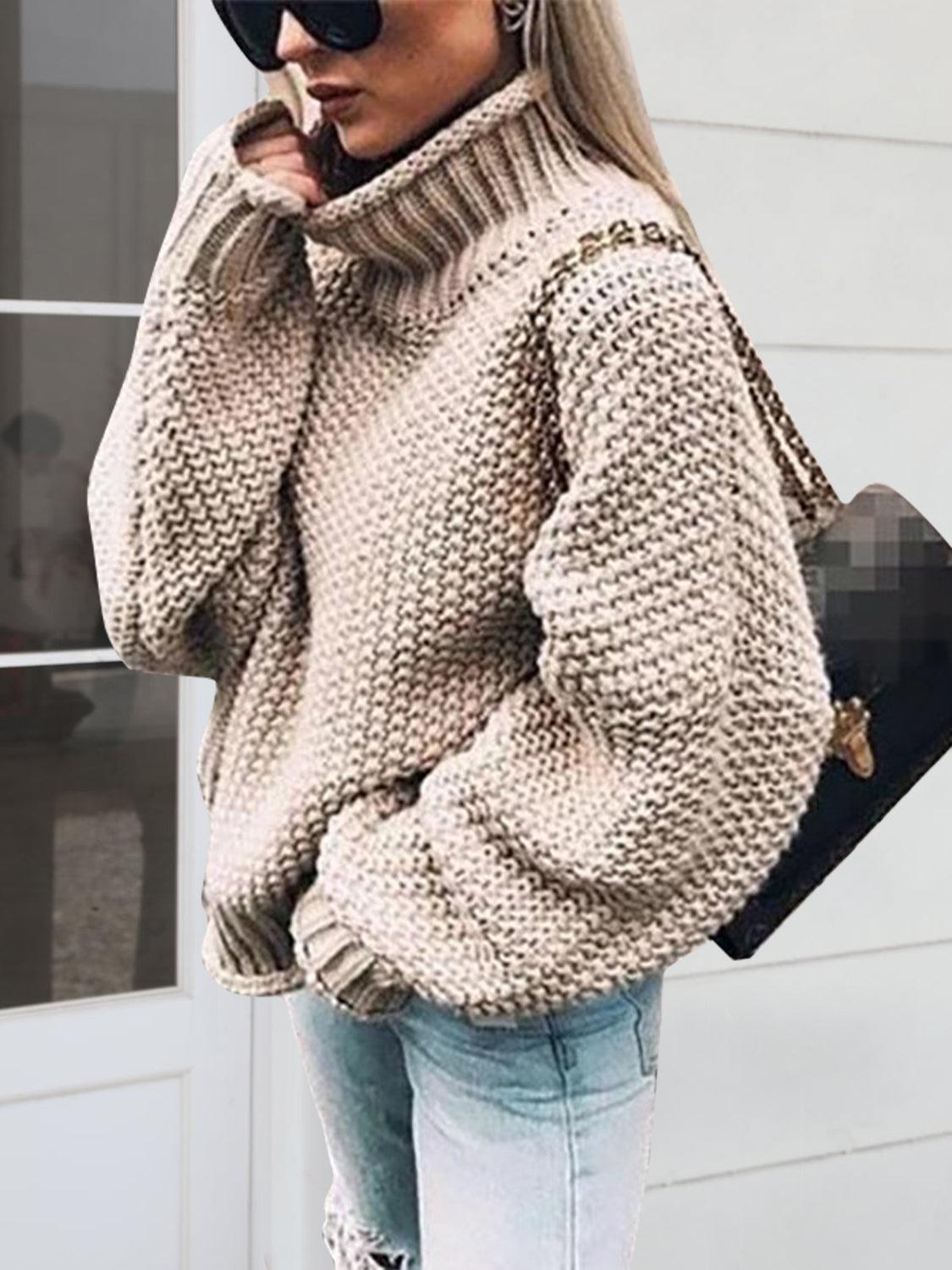 Turtleneck Long Sleeve Sweater | Trendy & Cozy Knitwear for Women - Modestly Vogue 