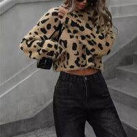 Trendy Sweaters for Women – Stylish & Comfortable Knitwear for Every Season | Modestly Vogue Women Clothing Autumn Winter Leopard Print Top Knitted Simple - Modestly Vogue 