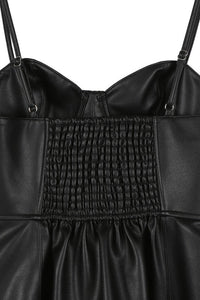 Vegan leather bustier mini dress - Modestly Vogue 