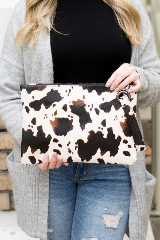 Versatile Cow Print Oversized Handbag – Stylish & Functional Everyday Clutch | Modestly Vogue - Modestly Vogue 