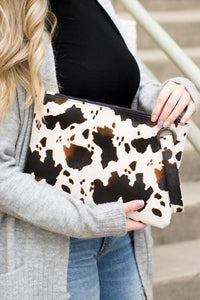 Versatile Cow Print Oversized Handbag – Stylish & Functional Everyday Clutch | Modestly Vogue - Modestly Vogue 