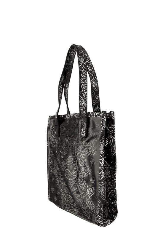 Versatile Handbag | Stylish & Functional Amoeba Print Transparent Small Tote Bag - Modestly Vogue 