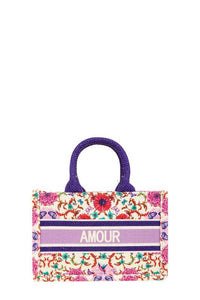 Versatile Handbag | Stylish & Functional AMOUR Flower Oblique Book Small Tote Bag - Modestly Vogue 