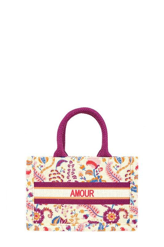 Versatile Handbag | Stylish & Functional AMOUR Flower Oblique Book Small Tote Bag - Modestly Vogue 