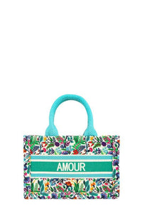 Versatile Handbag | Stylish & Functional AMOUR Flower Oblique Book Small Tote Bag - Modestly Vogue 