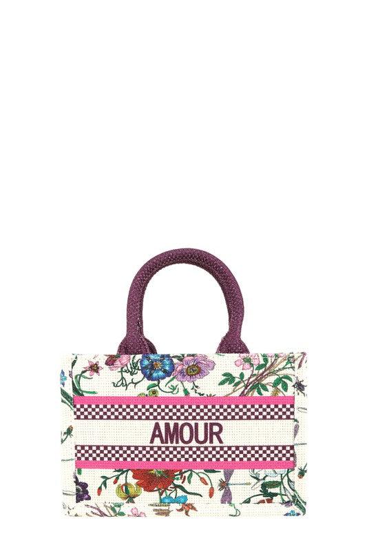 Versatile Handbag | Stylish & Functional AMOUR Flower Oblique Book Small Tote Bag - Modestly Vogue 