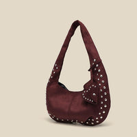 Versatile Handbag | Stylish & Functional Autumn Winter Suede Women Bag Shoulder Crossbody Rivet Frosted Crescent Armpit Casual Tote Handbag - Modestly Vogue 