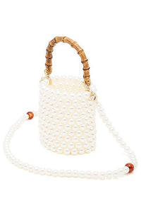 Versatile Handbag | Stylish & Functional Bamboo Top Handle Beaded Bucket Clutch Bag - Modestly Vogue 