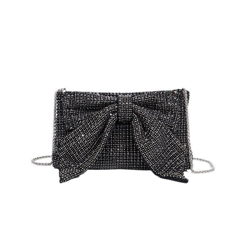 Versatile Handbag | Stylish & Functional Bow Crystal Women Diamond King Diamond Evening Bag Full Diamond Dinner Cheongsam Crossbody Chain Bag - Modestly Vogue 