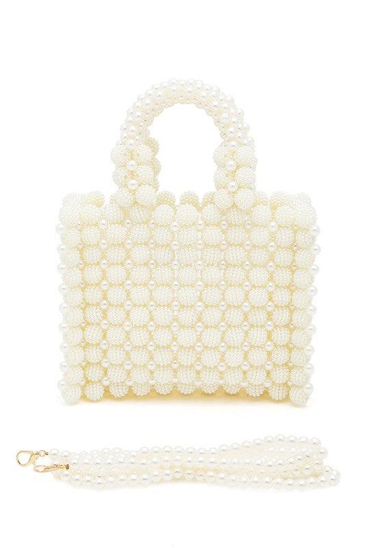 Versatile Handbag | Stylish & Functional Braided Pearl Structure Top Handle Clutch Bag - Modestly Vogue 