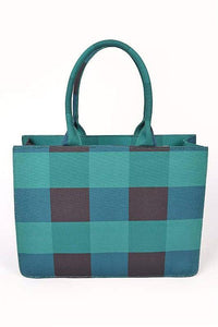 Versatile Handbag | Stylish & Functional Buffalo Check Large Zipper Structure Tote - Modestly Vogue 