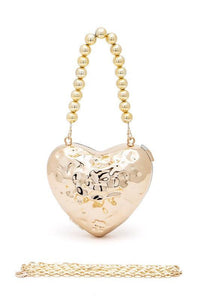 Versatile Handbag | Stylish & Functional CCB Textured Heart Shape Molded Swing Clutch Bag - Modestly Vogue 