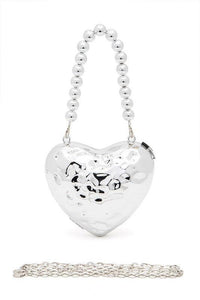 Versatile Handbag | Stylish & Functional CCB Textured Heart Shape Molded Swing Clutch Bag - Modestly Vogue 