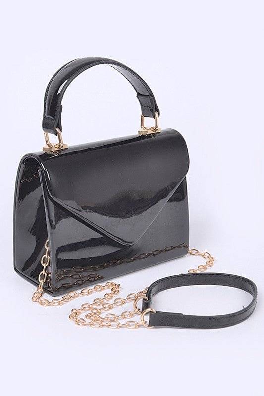 Versatile Handbag | Stylish & Functional Chic Patent Leather Top Handle Swing Bag | Fashionable Handbag for Women - Modestly Vogue 