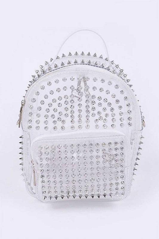 Versatile Handbag | Stylish & Functional Clear Studded Iconic Backpack - Modestly Vogue 