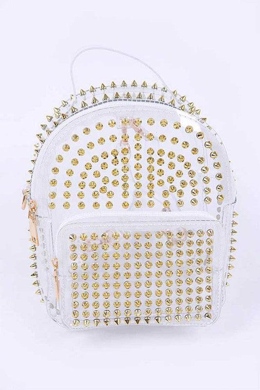 Versatile Handbag | Stylish & Functional Clear Studded Iconic Backpack - Modestly Vogue 