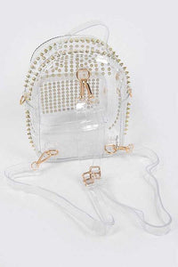 Versatile Handbag | Stylish & Functional Clear Studded Iconic Backpack - Modestly Vogue 