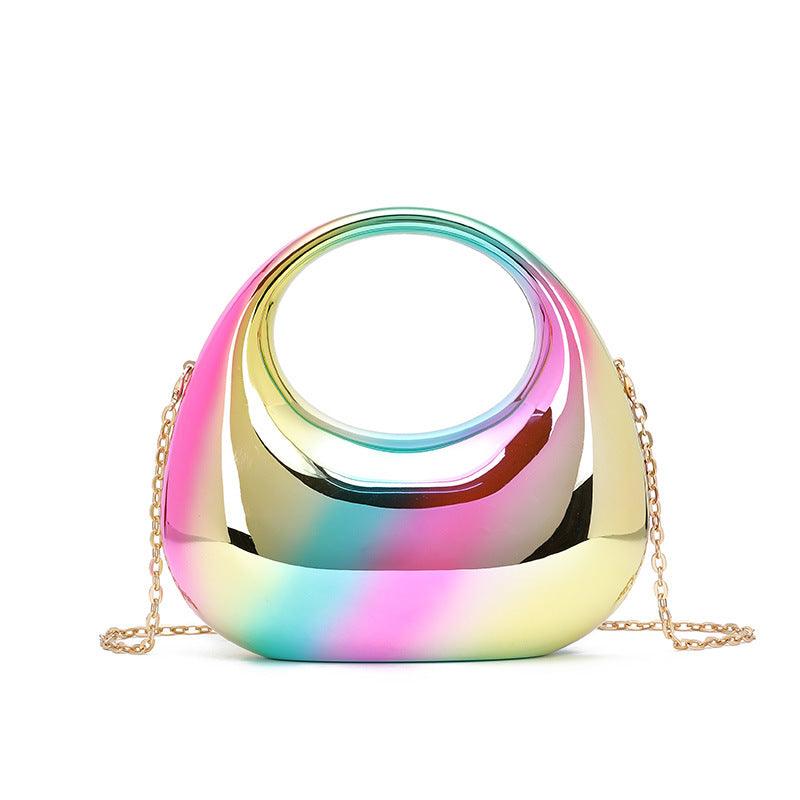 Versatile Handbag | Stylish & Functional Colorful Crescent Moon Acrylic Handbag Socialite Handbag Makeup Dinner Women Bag - Modestly Vogue 