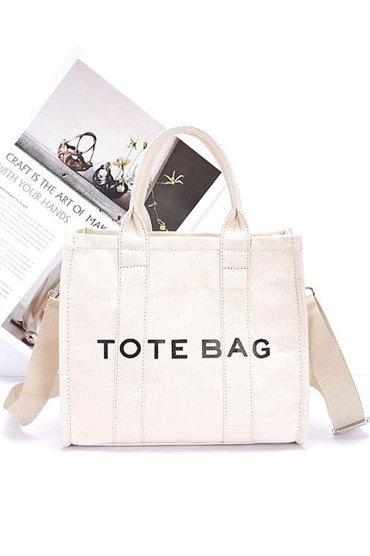 Versatile Handbag | Stylish & Functional Cotton Canvas Convertible Small Tote Bag - Modestly Vogue 