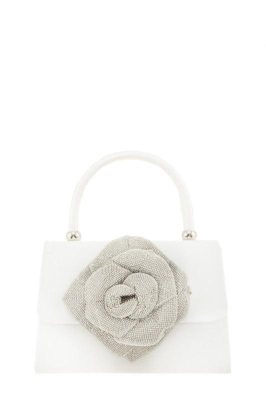 Versatile Handbag | Stylish & Functional Crossbody Bag with Rhinestone Flower Accent - Modestly Vogue 