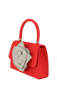 Versatile Handbag | Stylish & Functional Crossbody Bag with Rhinestone Flower Accent - Modestly Vogue 