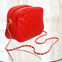 Versatile Handbag | Stylish & Functional Crossbody Small Red Quilted Chain Strap Bag Women - Modestly Vogue 