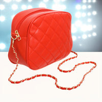 Versatile Handbag | Stylish & Functional Crossbody Small Red Quilted Chain Strap Bag Women - Modestly Vogue 