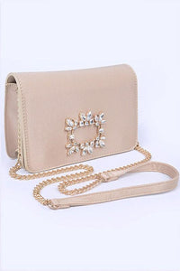 Versatile Handbag | Stylish & Functional Crystal Buckle Designed Satin Crossbody Bag - Modestly Vogue 