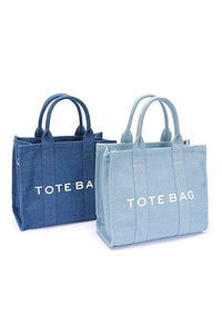 Denim Handbag | Functional Convertible Small Tote Bag - Modestly Vogue 