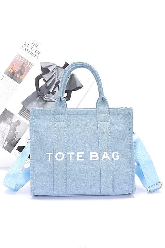 Denim Handbag | Functional Convertible Small Tote Bag - Modestly Vogue 