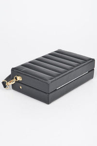 Versatile Handbag | Stylish & Functional Embossed Box Top Handle Clutch Bag - Modestly Vogue 