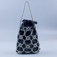 Versatile Handbag | Stylish & Functional Fashionable Western Small Carrying Bag Beads Bag Silver Beads Bag Solid Color Hollow Out Cutout Bag Handbags - Modestly Vogue 