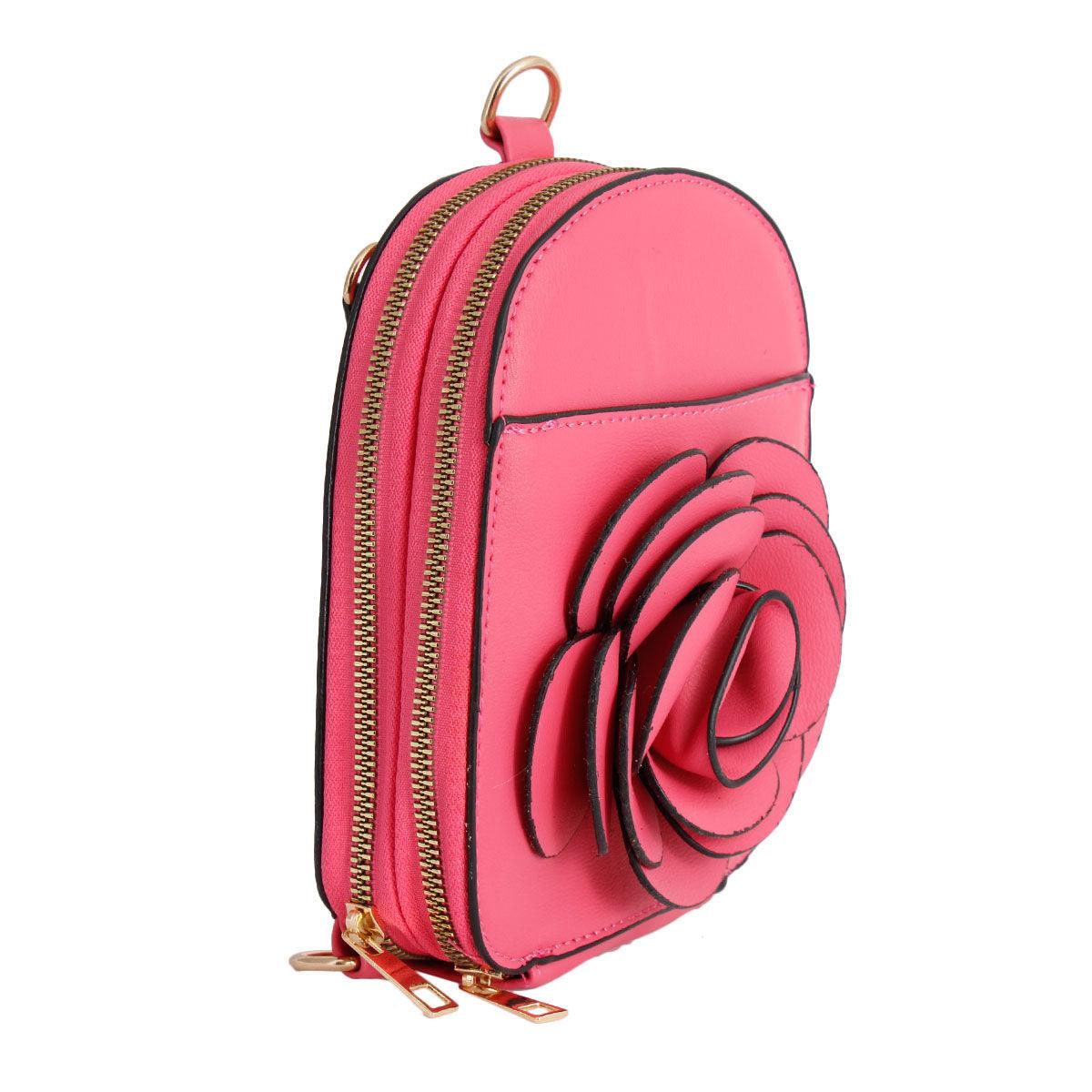 Versatile Handbag | Stylish & Functional Fuchsia Flower Mini Backpack - Modestly Vogue 