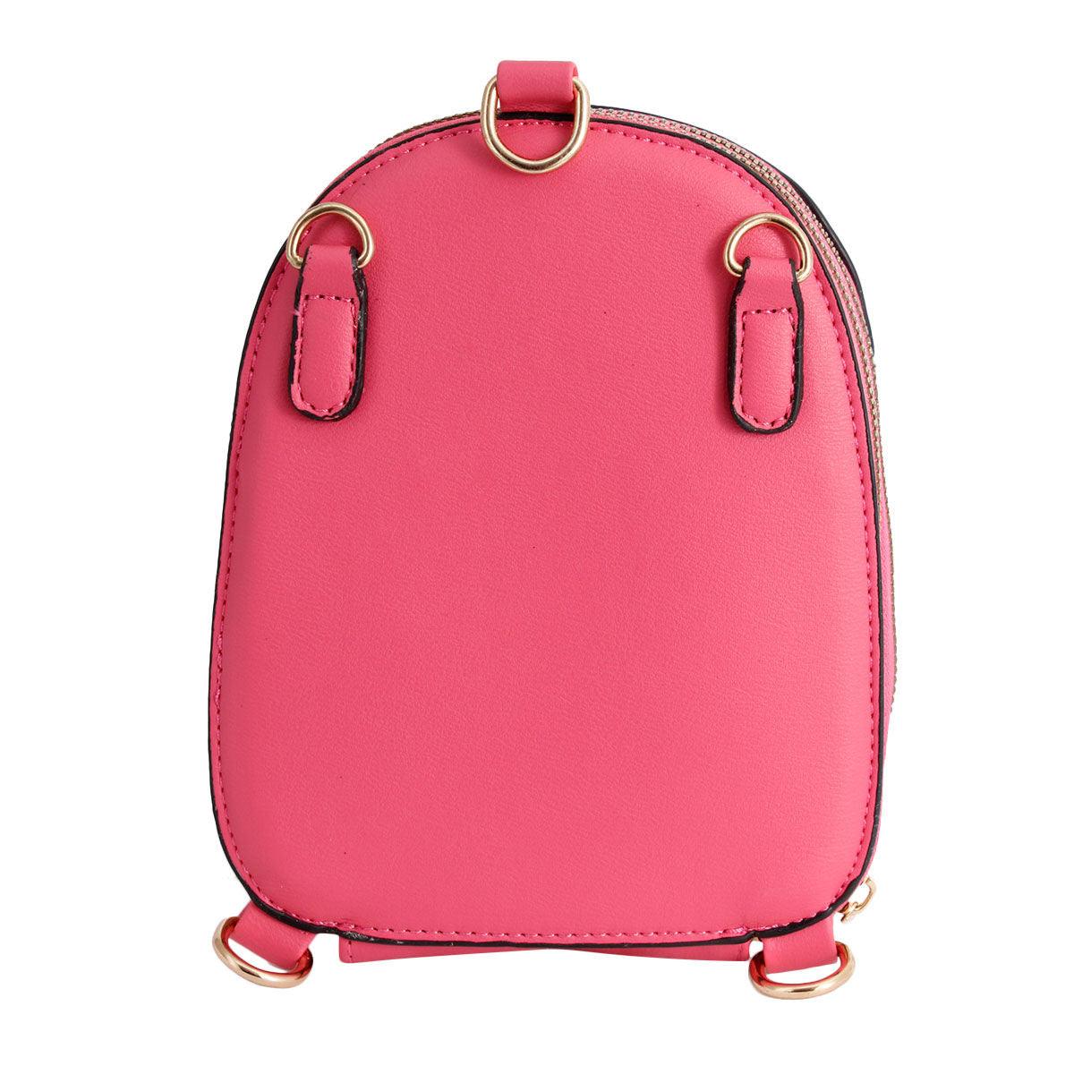 Versatile Handbag | Stylish & Functional Fuchsia Flower Mini Backpack - Modestly Vogue 