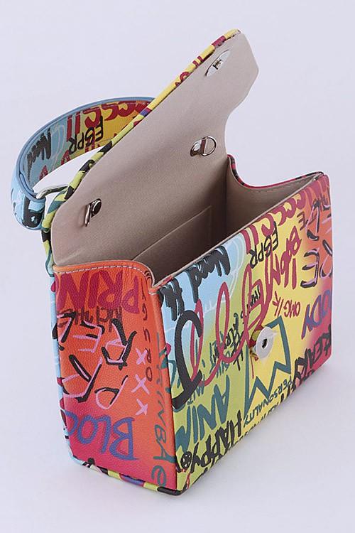 Versatile Handbag | Stylish & Functional Graffiti Boxy Swing Bag - Modestly Vogue 