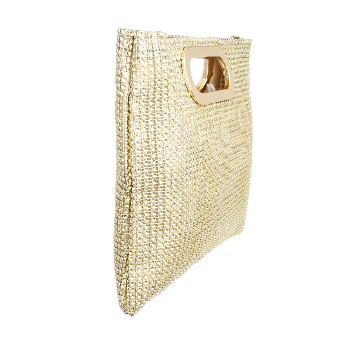 Versatile Handbag | Stylish & Functional Handbag Gold Rhinestone Mesh Square Clutch Women - Modestly Vogue 