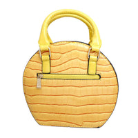 Versatile Handbag | Stylish & Functional Handbag Round Yellow Flower Croc Bag for Women - Modestly Vogue 