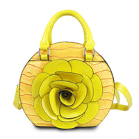 Versatile Handbag | Stylish & Functional Handbag Round Yellow Flower Croc Bag for Women - Modestly Vogue 