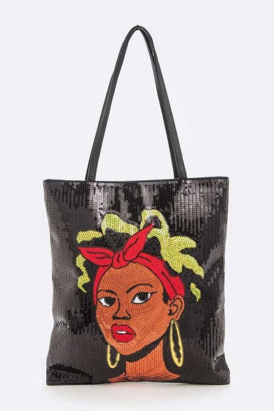 Versatile Handbag | Stylish & Functional Headband Girl Sequin Embellished Tote - Modestly Vogue 