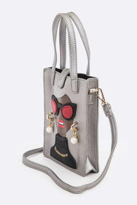 Versatile Handbag | Stylish & Functional Lady In Glasses Top Handle Convertible Swing Bag - Modestly Vogue 