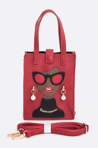 Versatile Handbag | Stylish & Functional Lady In Glasses Top Handle Convertible Swing Bag - Modestly Vogue 