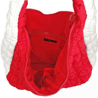 Versatile Handbag | Stylish & Functional Large Red Ivory Quilted Shoulder Bag - Modestly Vogue 