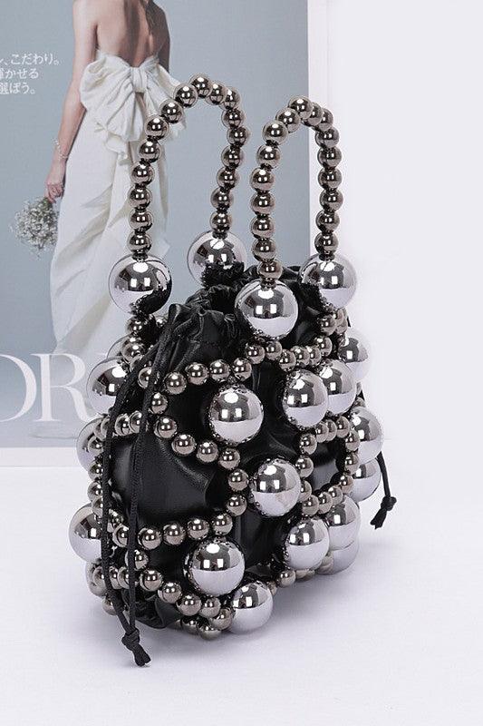 Versatile Handbag | Stylish & Functional Metallic Beaded Petite Party Swing Bag - Modestly Vogue 