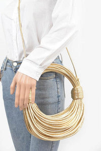 Versatile Handbag | Stylish & Functional Metallic Layer Roping Top Handle Bag - Modestly Vogue 