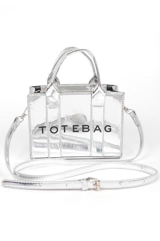 Versatile Handbag | Stylish & Functional Metallic Mirror Small Tote Bag - Modestly Vogue 