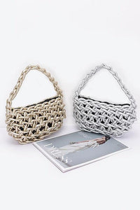 Versatile Handbag | Stylish & Functional Metallic Strings Braided Shoulder Bag - Modestly Vogue 