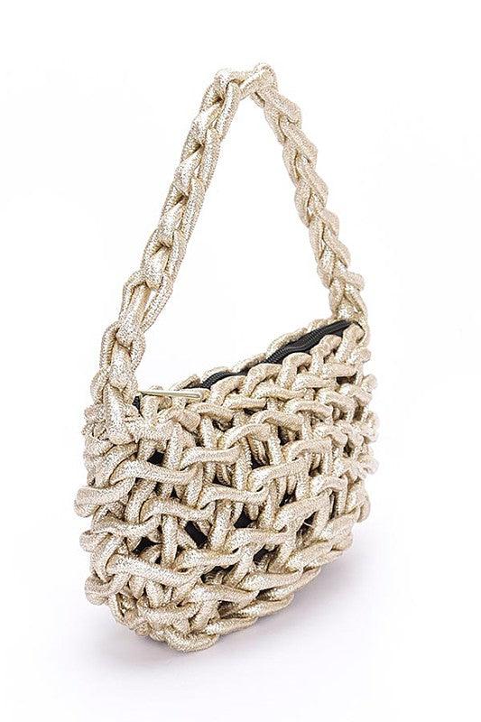 Versatile Handbag | Stylish & Functional Metallic Strings Braided Shoulder Bag - Modestly Vogue 