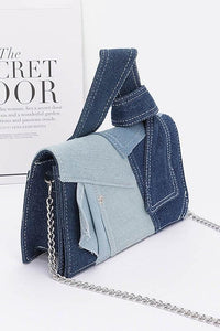 Denim Handbag | Functional Mix Piecing Crossbody Bag - Modestly Vogue 