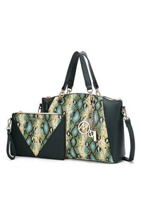 Versatile Handbag | Stylish & Functional MKF Addison Snake Embossed Tote Bag and Wallet Mia - Modestly Vogue 